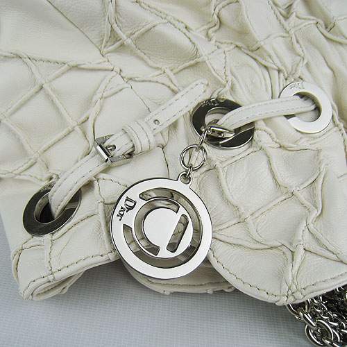 Christian Dior 1816 Lambskin Leather Tote Handbag-Cream